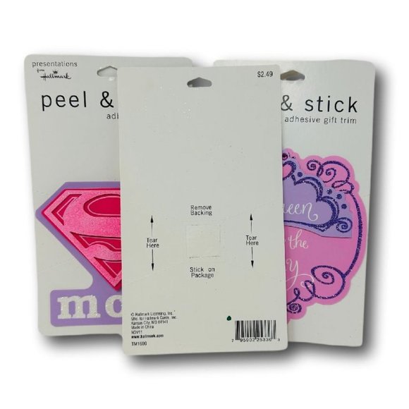 Hallmark Lot of 3 Mother's Day Adhesive Gift Trim Peel and Stick - Picture 3 of 3